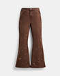 COACH®,CANVAS BOOT CUT JEANS,Brown,Front View