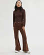 COACH®,CANVAS BOOT CUT JEANS,Brown,Scale View