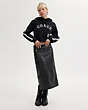 COACH®,LONG LEATHER SKIRT,Black,Scale View