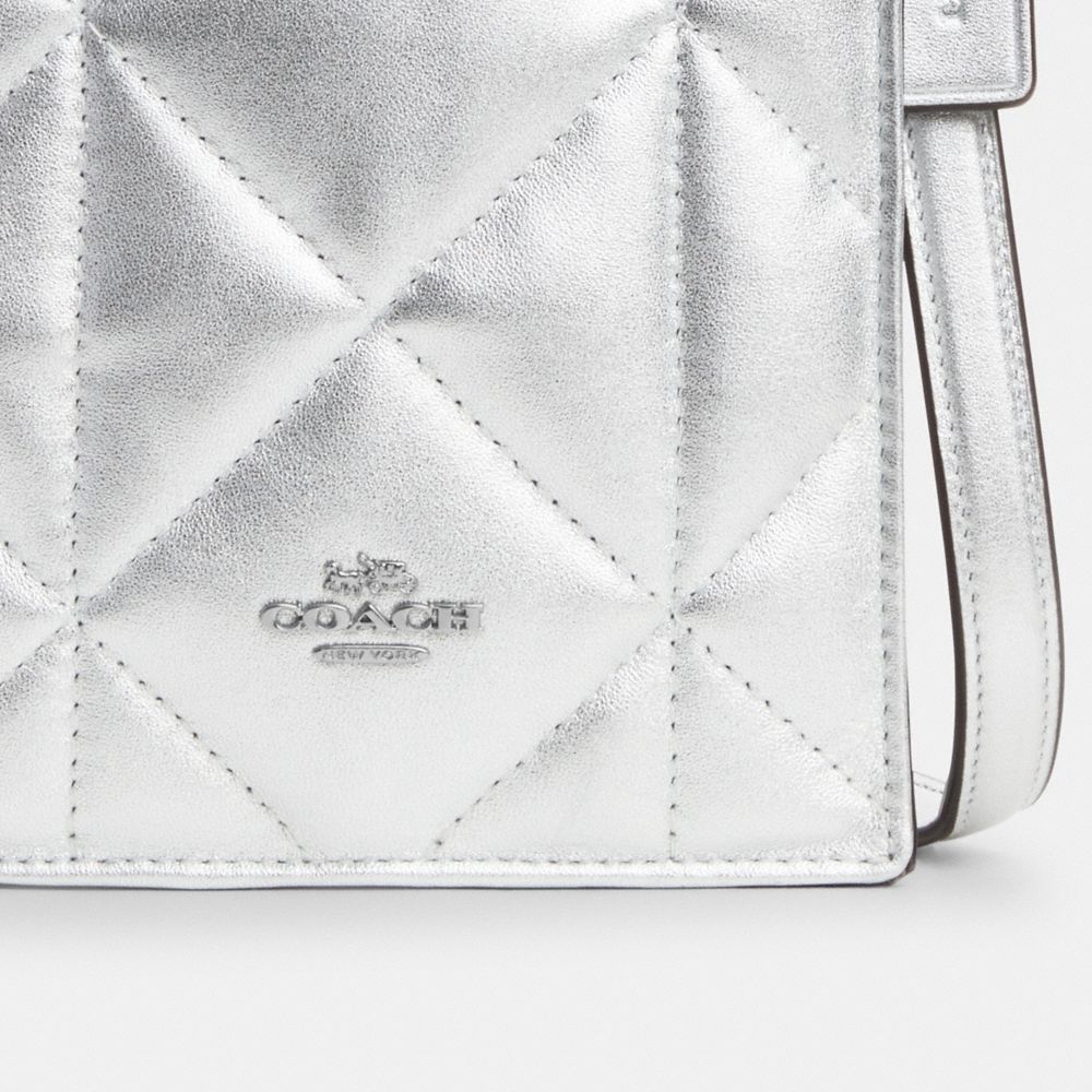 COACH®  Mini Belt Bag In Silver Metallic With Puffy Diamond Quilting