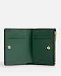 COACH®,BIFOLD WALLET,Pebble Leather,Im/Dark Pine,Inside View,Top View