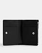 COACH®,BIFOLD WALLET,Pebble Leather,Silver/Black,Inside View,Top View