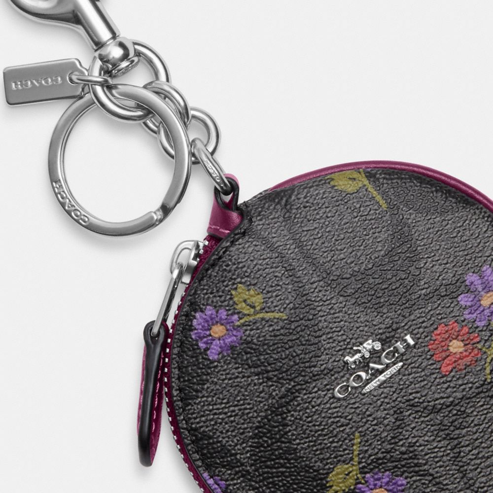 COACH®  Circular Coin Pouch In Signature Canas With Country