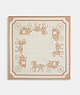 COACH®,SIGNATURE HORSE AND CARRIAGE SILK SQUARE SCARF,Silk,Taupe,Front View