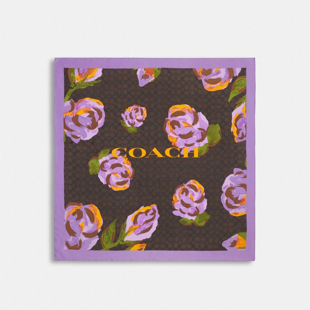  COACH Disney X Villains Print Silk Square Scarf : 服裝，鞋子和珠寶