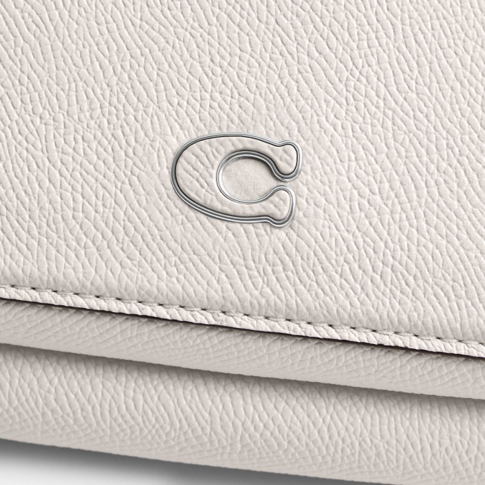 COACH®,Belt Bag With Signature Canvas Interior Detail,Canvas,Leather,Belt Bag,Logo,Scratch Resistant,Casual,White,Closer View