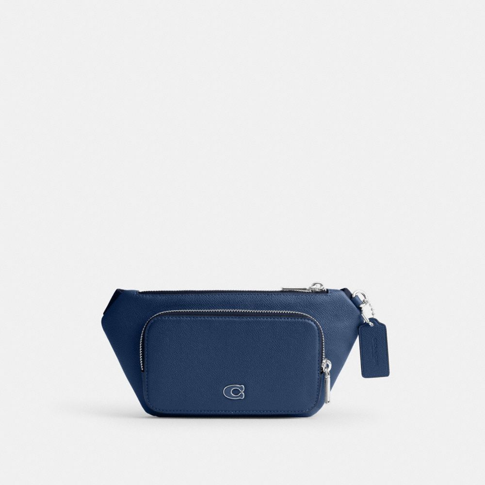 Deep Blue Belt Bag With Signature Canvas Interior Detail