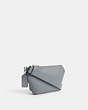 COACH®,BELT BAG WITH SIGNATURE CANVAS INTERIOR DETAIL,Crossgrain Leather,Mini,Grey Blue,Angle View