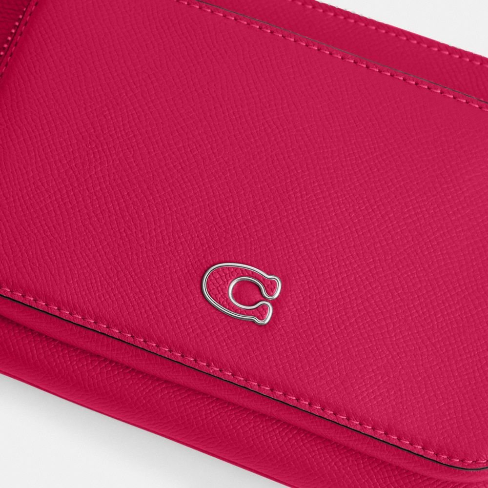 COACH®,Belt Bag With Signature Canvas Interior Detail,Canvas,Leather,Belt Bag,Logo,Scratch Resistant,Casual,Pink,Closer View
