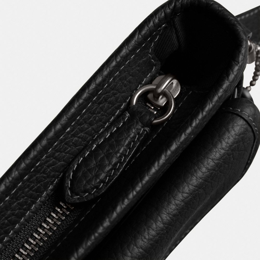 Coach Slim Leather Zip Around Purse, Black at John Lewis & Partners