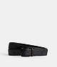 COACH®,HARNESS BUCKLE CUT-TO-SIZE REVERSIBLE BELT, 38MM,Signature Coated Canvas,Charcoal/Black,Front View