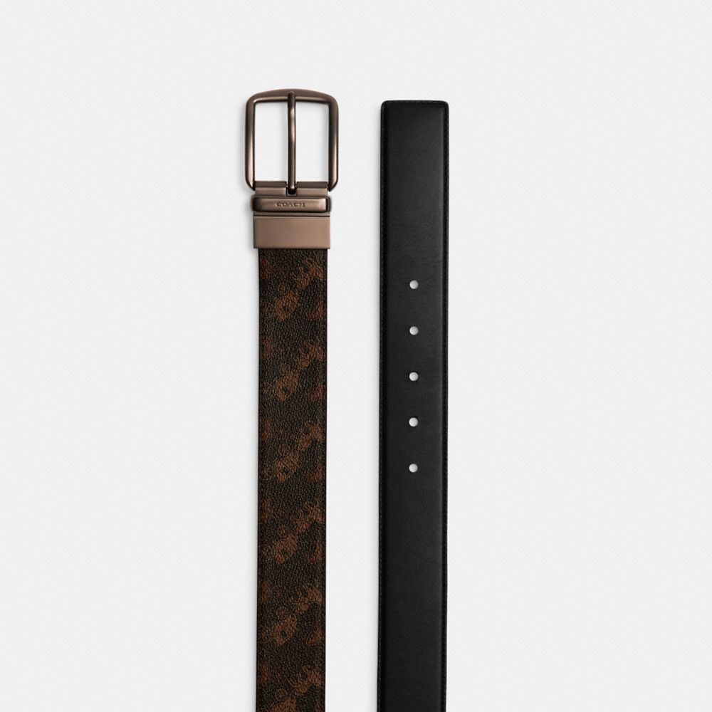 COACH®,Harness Buckle Cut To Size Reversible Belt With Horse And Carriage Print, 38 Mm,,Angle View