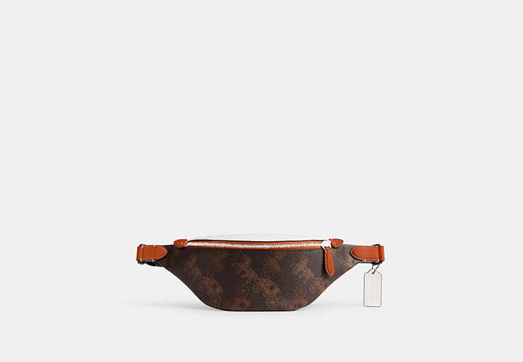 COACH®,CHARTER BELT BAG 7 WITH LARGE HORSE AND CARRIAGE PRINT,Small,Truffle/Burnished Amber,Front View image number 0