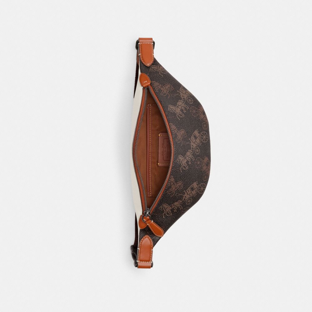 COACH®,Charter Belt Bag 7 With Large Horse And Carriage Print,,Inside View,Top View