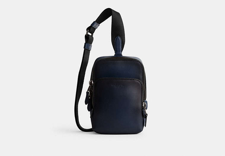 COACH®,GOTHAM SLING PACK 13,Glovetanned Leather,Small,Deep Blue,Front View