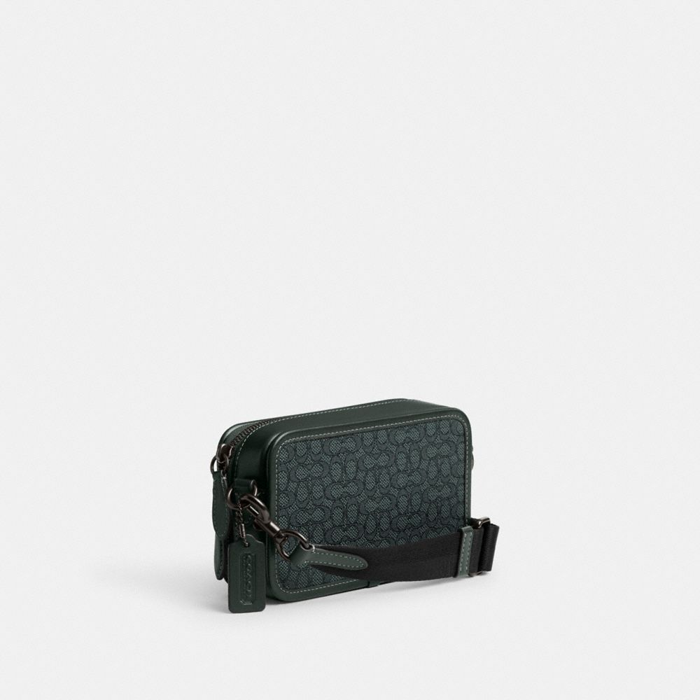 COACH Micro Signature Jacquard & Leather Shoulder Bag