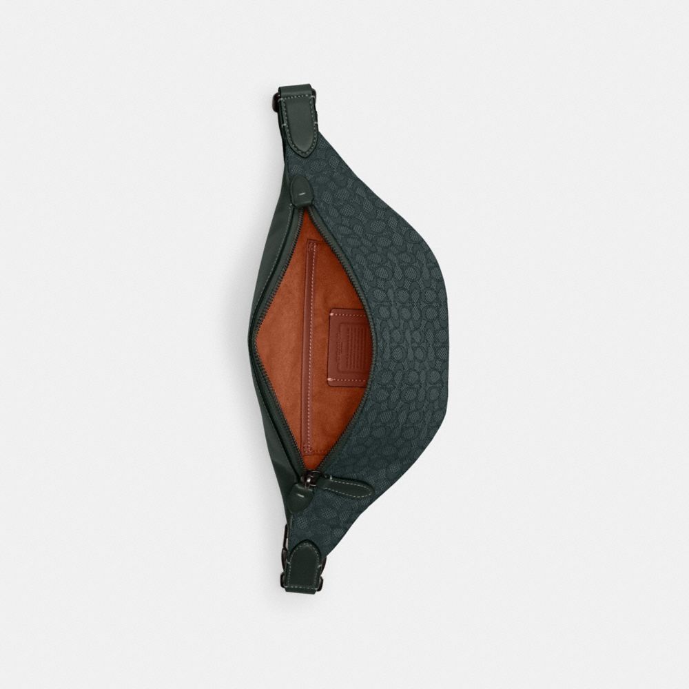 COACH®,Charter Belt Bag 7 In Micro Signature Jacquard,Calfskin Leather,Belt Bag,Leather Embellishment,Casual,,Inside View,Top View