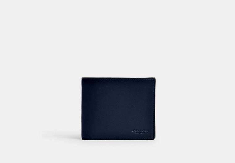 COACH®,3-IN-1 WALLET,Glovetanned Leather,Mini,Deep Blue,Front View