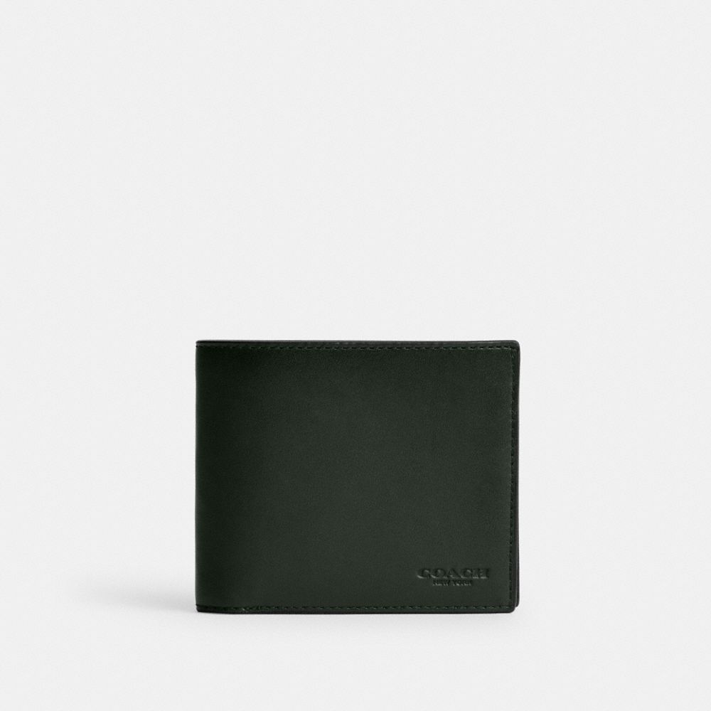 COACH®,3-IN-1 WALLET,Glovetanned Leather,Mini,Amazon Green,Front View