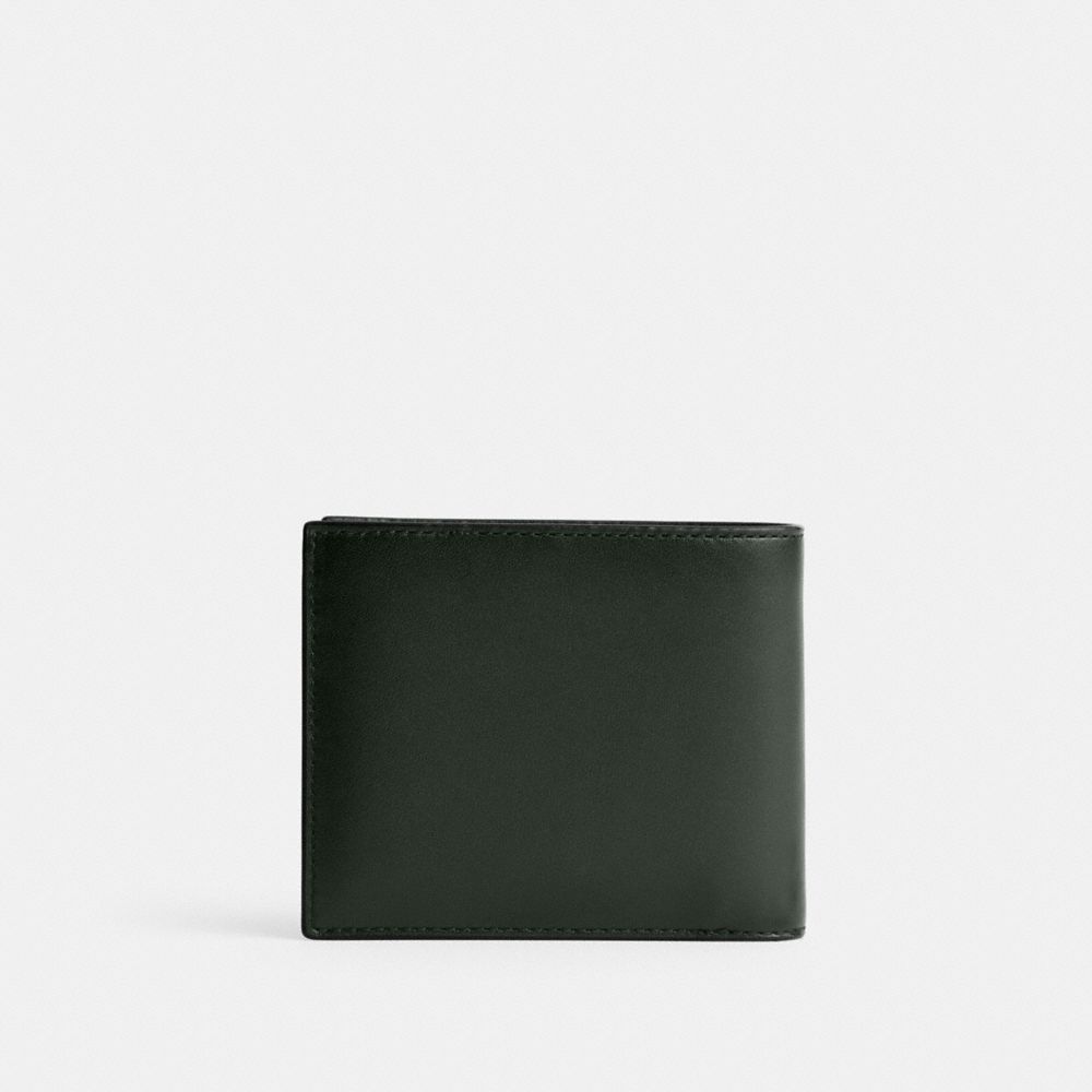COACH®,3-IN-1 WALLET,Glovetanned Leather,Mini,Amazon Green,Back View