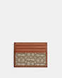 COACH®,CARD CASE IN MICRO SIGNATURE JACQUARD,Signature Jacquard,Mini,Cocoa/Burnished Amber,Front View