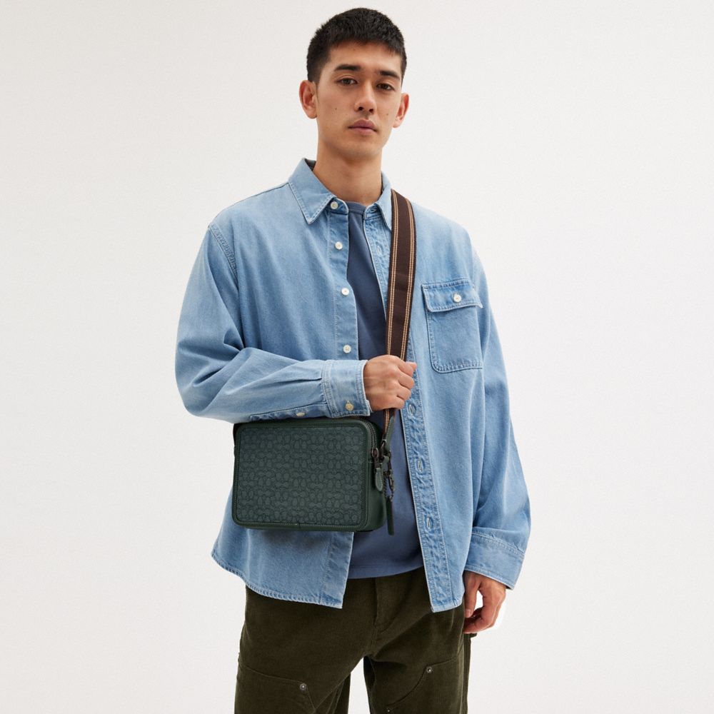COACH®,Charter Crossbody Bag 24 In Micro Signature Jacquard,,Detail View