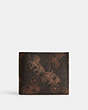 COACH®,DOUBLE BILLFOLD WALLET WITH LARGE HORSE AND CARRIAGE PRINT,Truffle/Burnished Amber,Front View