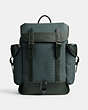 COACH®,HITCH BACKPACK IN MICRO SIGNATURE JACQUARD,Signature Jacquard,Large,Amazon Green,Front View