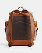 COACH®,HITCH BACKPACK IN MICRO SIGNATURE JACQUARD,Signature Jacquard,Large,Cocoa/Burnished Amber,Back View