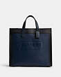 COACH®,FIELD TOTE 40,Glovetanned Leather,X-Large,Deep Blue,Front View