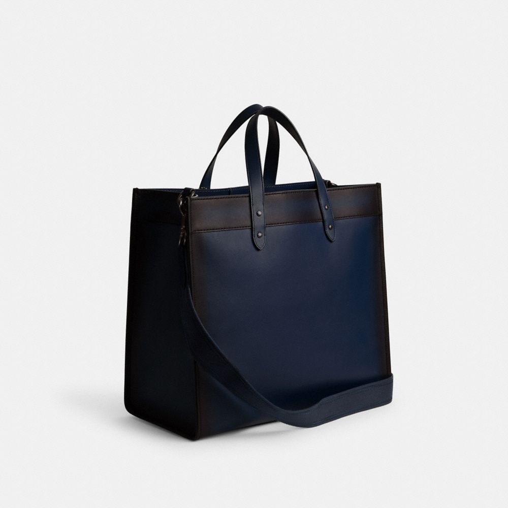 COACH®,FIELD TOTE BAG 40,Glovetan Leather,X-Large,Deep Blue,Angle View