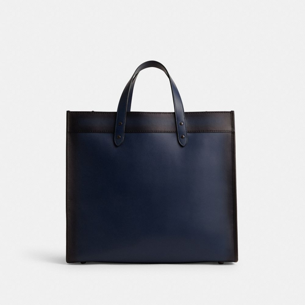 COACH®,FIELD TOTE BAG 40,Glovetan Leather,X-Large,Deep Blue,Back View