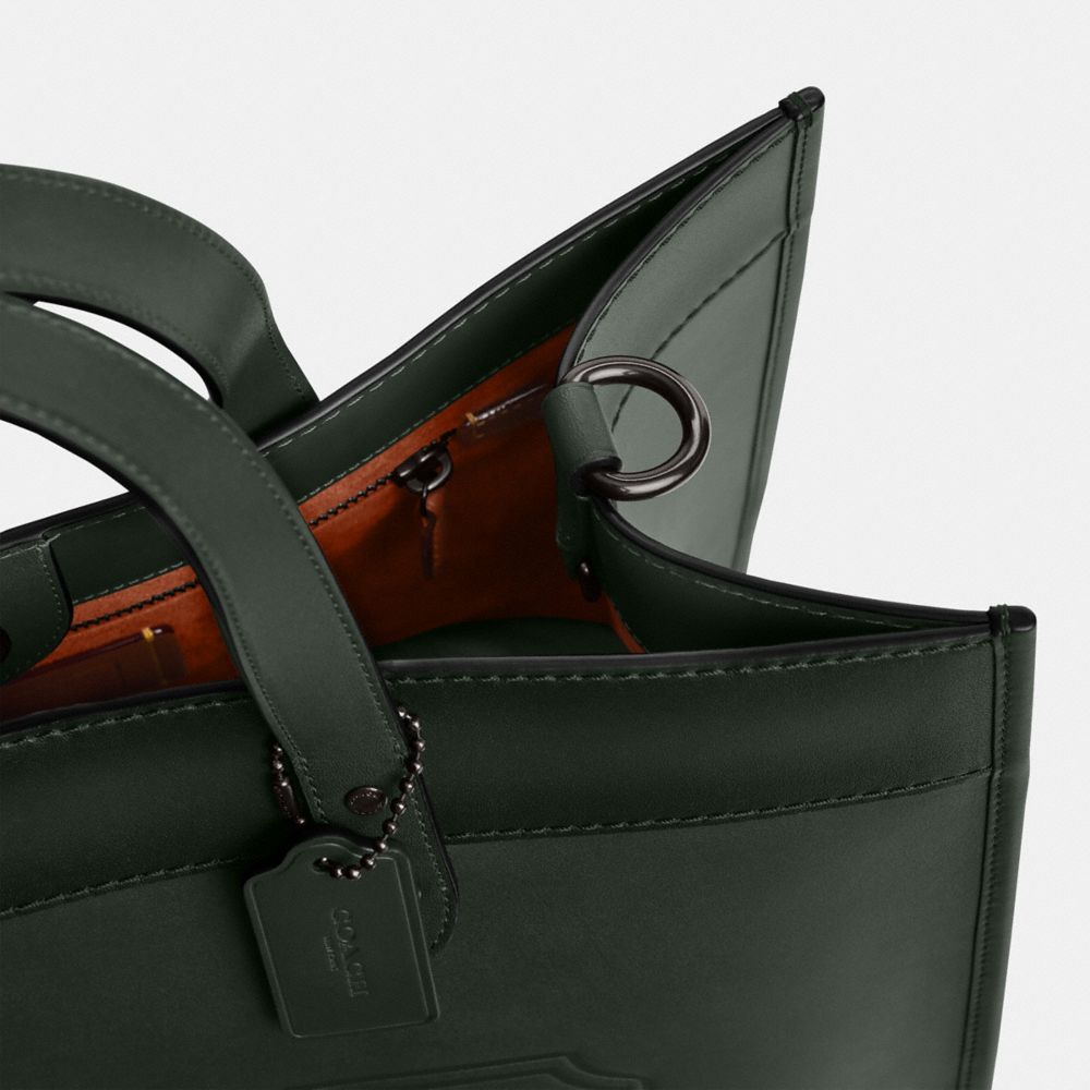 COACH Micro Signature Jacquard/Refined Calfskin Leather Field Tote Bag
