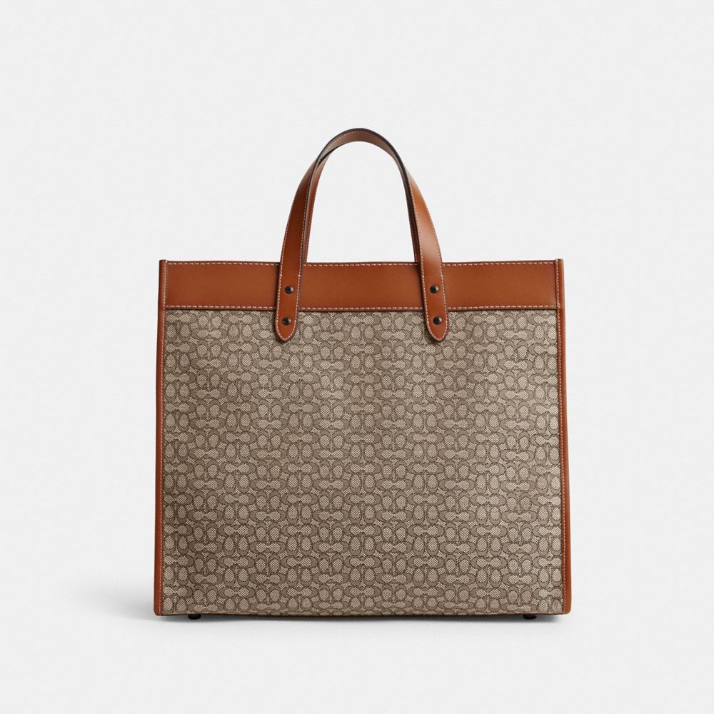 COACH®,Field Tote Bag 40 In Micro Signature Jacquard,,Back View