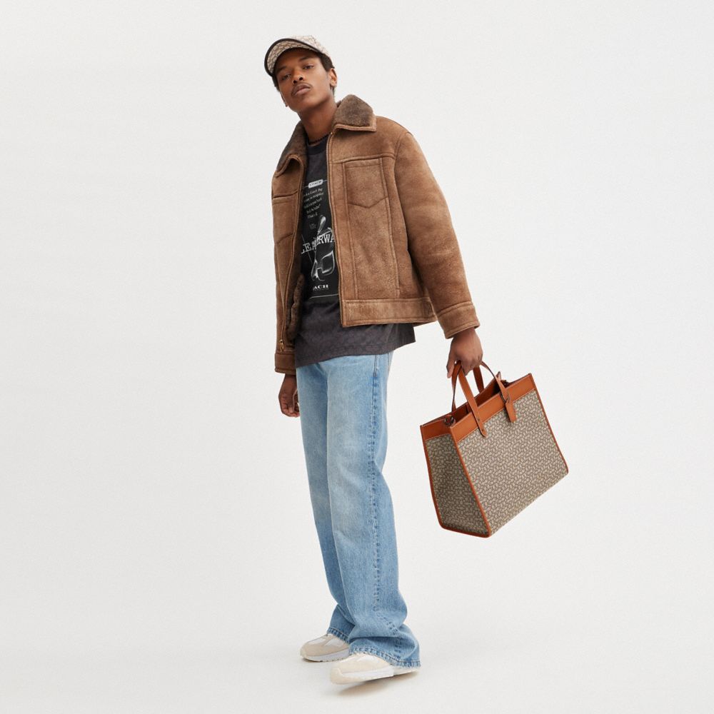 COACH®,Field Tote Bag 40 In Micro Signature Jacquard,,Detail View
