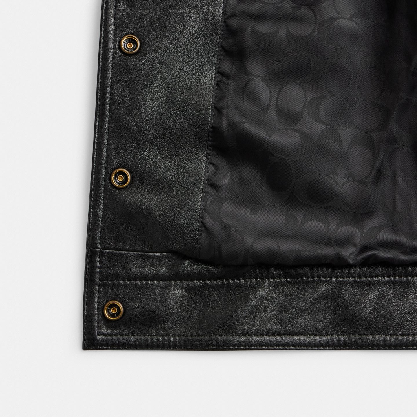 Женская куртка Coach Heritage C Snap Front Shrunken, цвет: Чёрный — фото 2