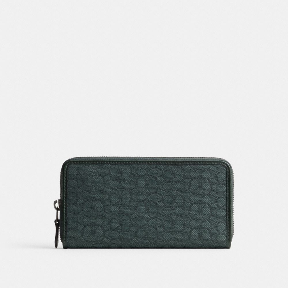 Coach Outlet Accordion Wallet In Micro Signature Jacquard In Green