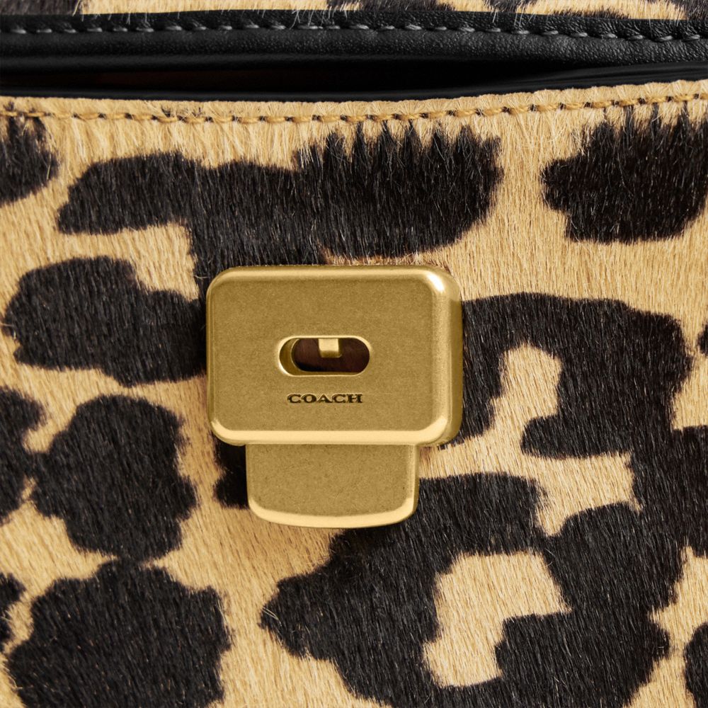 COACH®: Rogue Top Handle 12 In Haircalf With Leopard Print