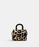 COACH®,ROGUE 12 IN HAIRCALF WITH LEOPARD PRINT,Haircalf Leather,Mini,Brass/Leopard,Front View