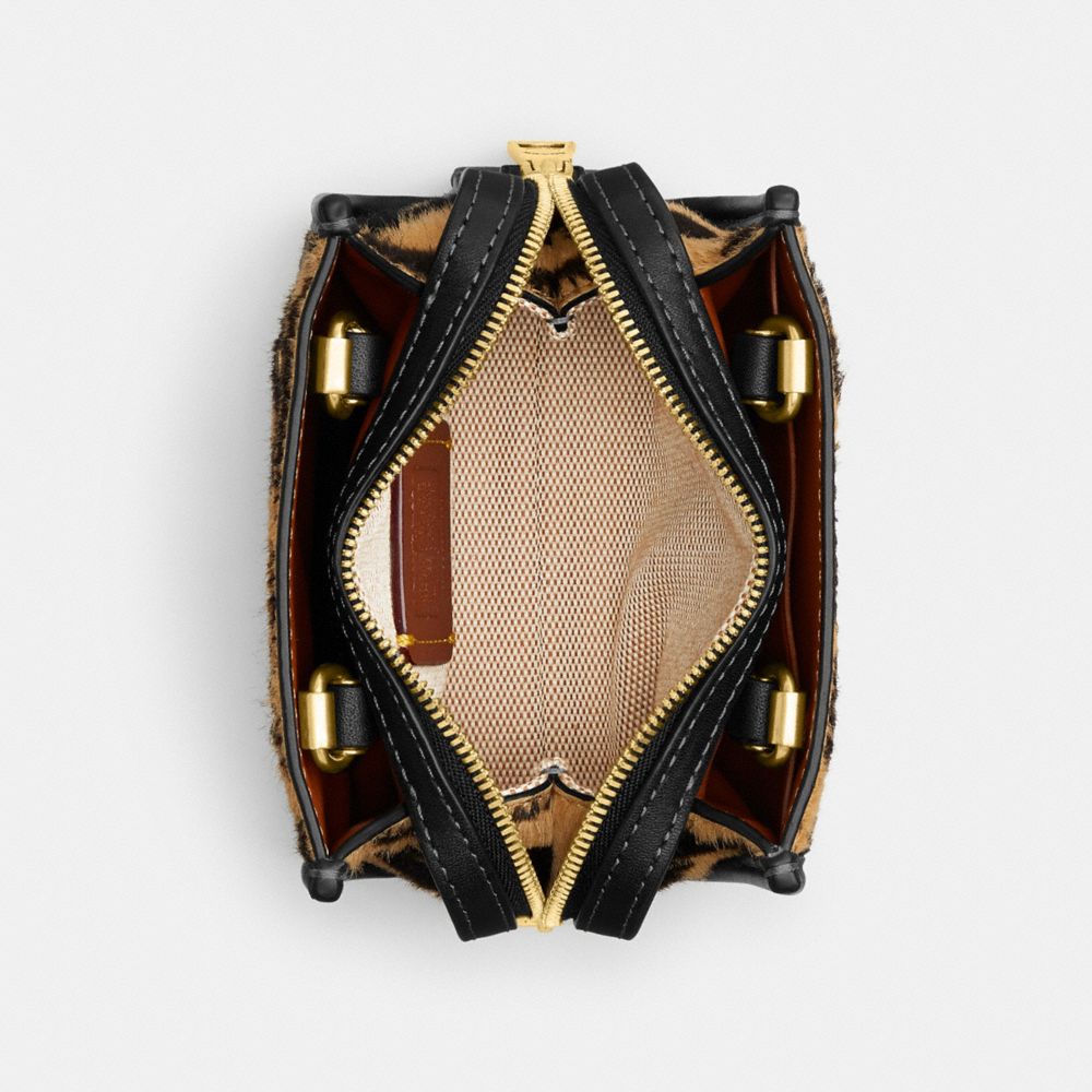 COACH®,Rogue Bag 12 In Haircalf With Leopard Print,,Inside View,Top View