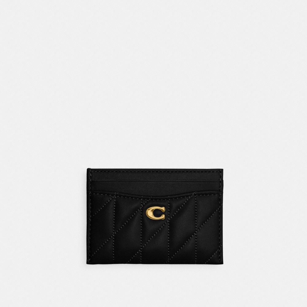 Coach Essential Card Case With Pillow Quilting In Black