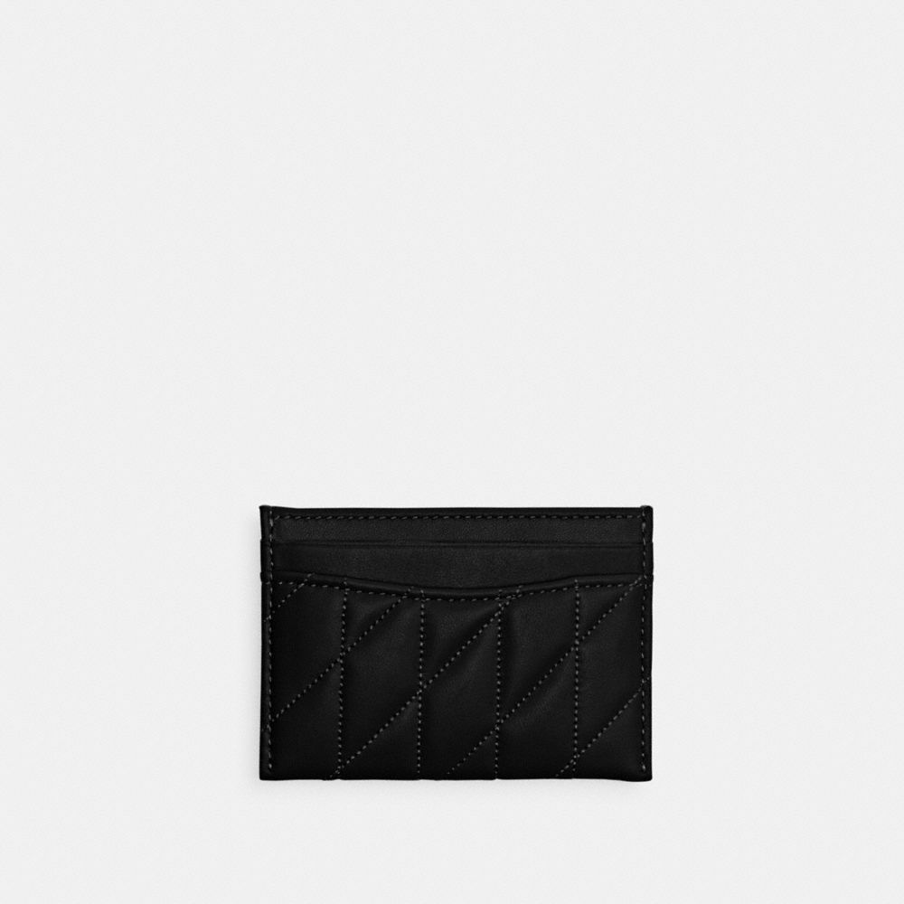 COACH®,Essential Card Case With Pillow Quilting,Leather,Card Case,Logo,Metal,Casual,,Back View