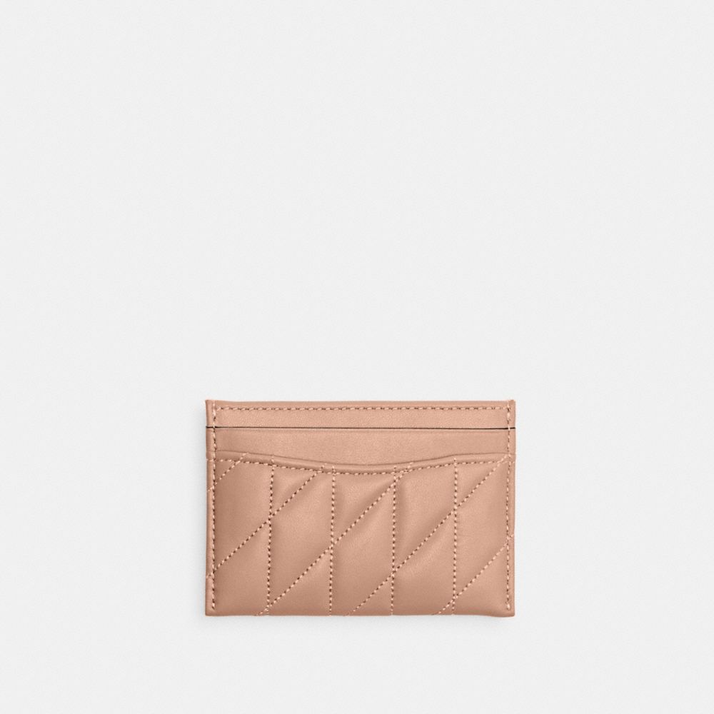 COACH®,Essential Card Case With Pillow Quilting,Leather,Card Case,Logo,Metal,Casual,,Back View