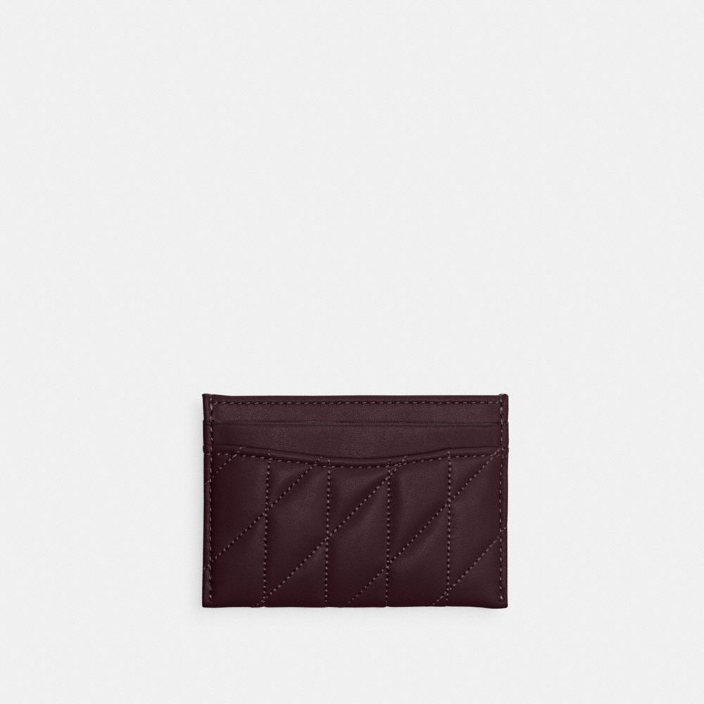 COACH®,Essential Card Case With Pillow Quilting,Leather,Card Case,Metal,Logo,Casual,,Back View