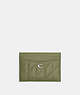 COACH®,ESSENTIAL CARD CASE WITH PILLOW QUILTING,Nappa leather,Light Antique Nickel/Moss,Front View