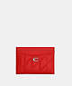 COACH®,ESSENTIAL CARD CASE WITH PILLOW QUILTING,Nappa leather,Silver/Sport Red,Front View