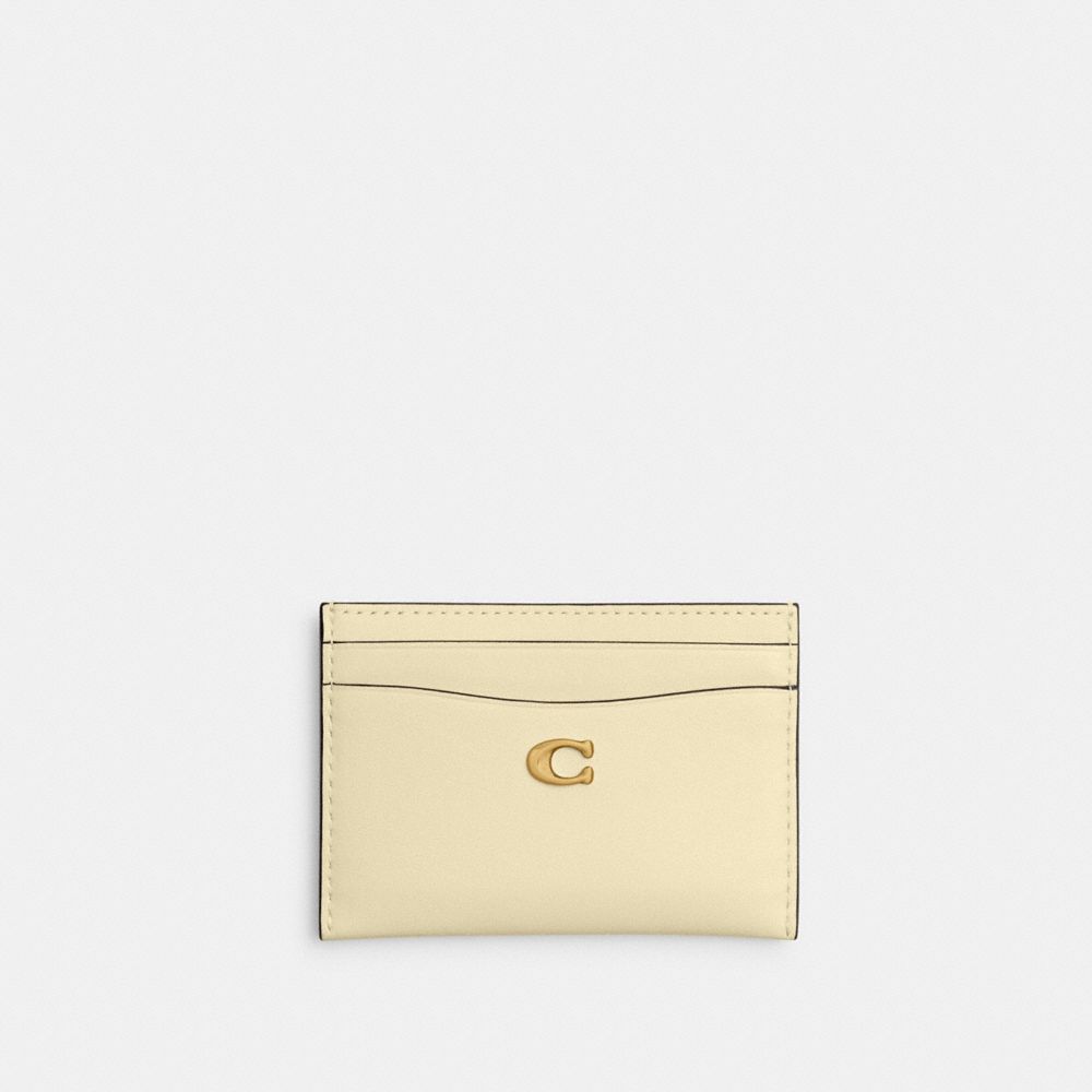 COACH®,Essential Card Case,Calfskin Leather,Card Case,Metal,Logo,Casual,,Front View image number 0