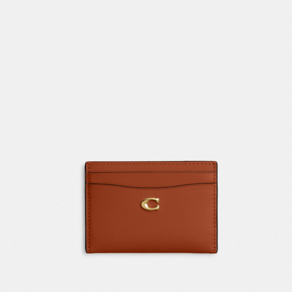 COACH®,Essential Card Case,Calfskin Leather,Leather,Card Case,Metal,Logo,Casual,,Front View