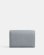 COACH®,ESSENTIAL MINI TRIFOLD WALLET,Polished Pebble Leather,Mini,Silver/Grey Blue,Back View