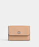 COACH®,ESSENTIAL MINI TRIFOLD WALLET,Polished Pebble Leather,Mini,Silver/Buff,Front View